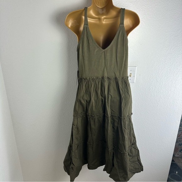 Nation Green Seaweed 100%Cotton Hannah Tiered Sleeveless Ruffle Sundress NWT XS - Picture 8 of 15